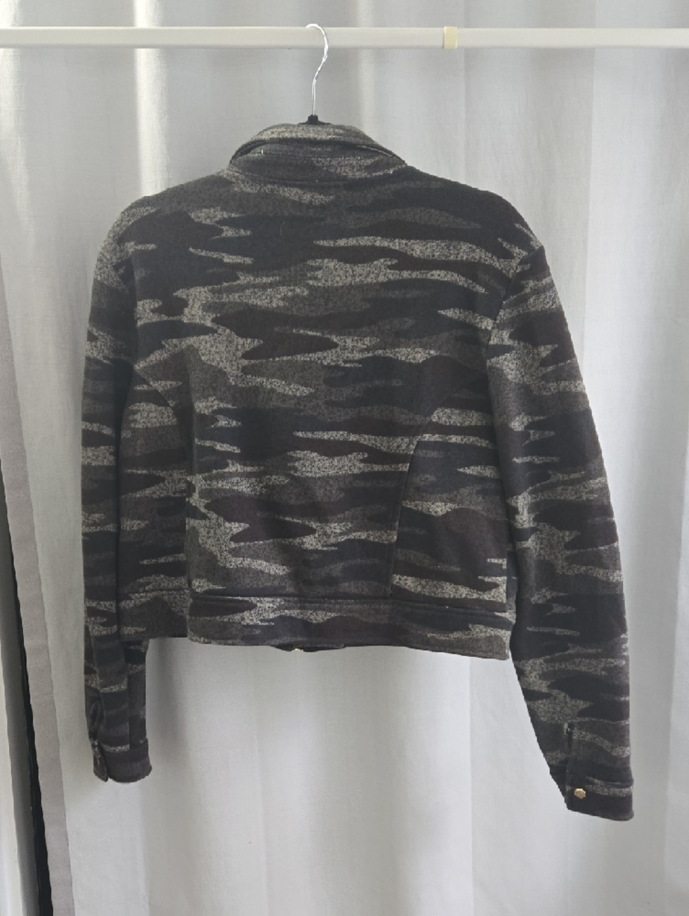 LuLaRoe Black & Gray Camo Moto Jacket - Picture 8 of 11